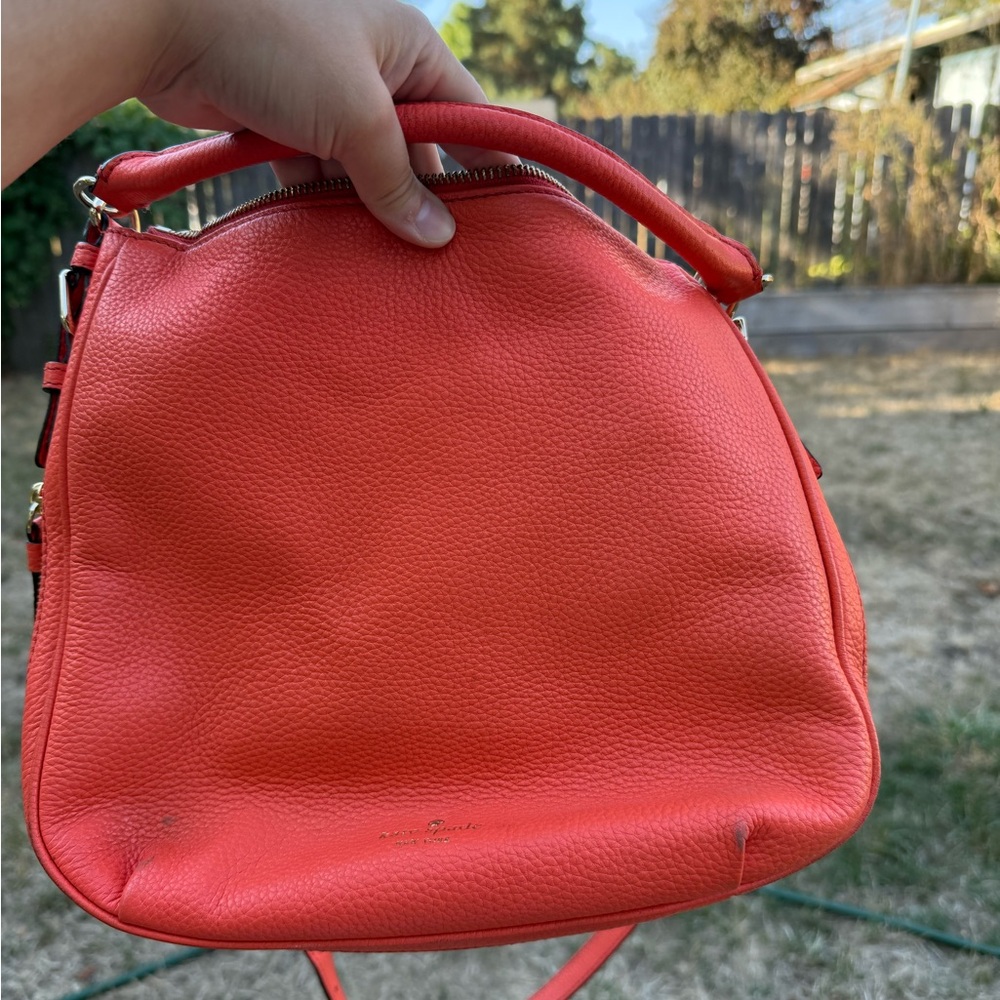 Kate Spade Vibrant orange hobo leather‎ cross body bag
